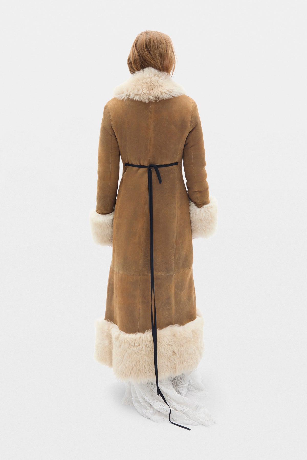 Zille Long Fur Coat with Shawl Collar
