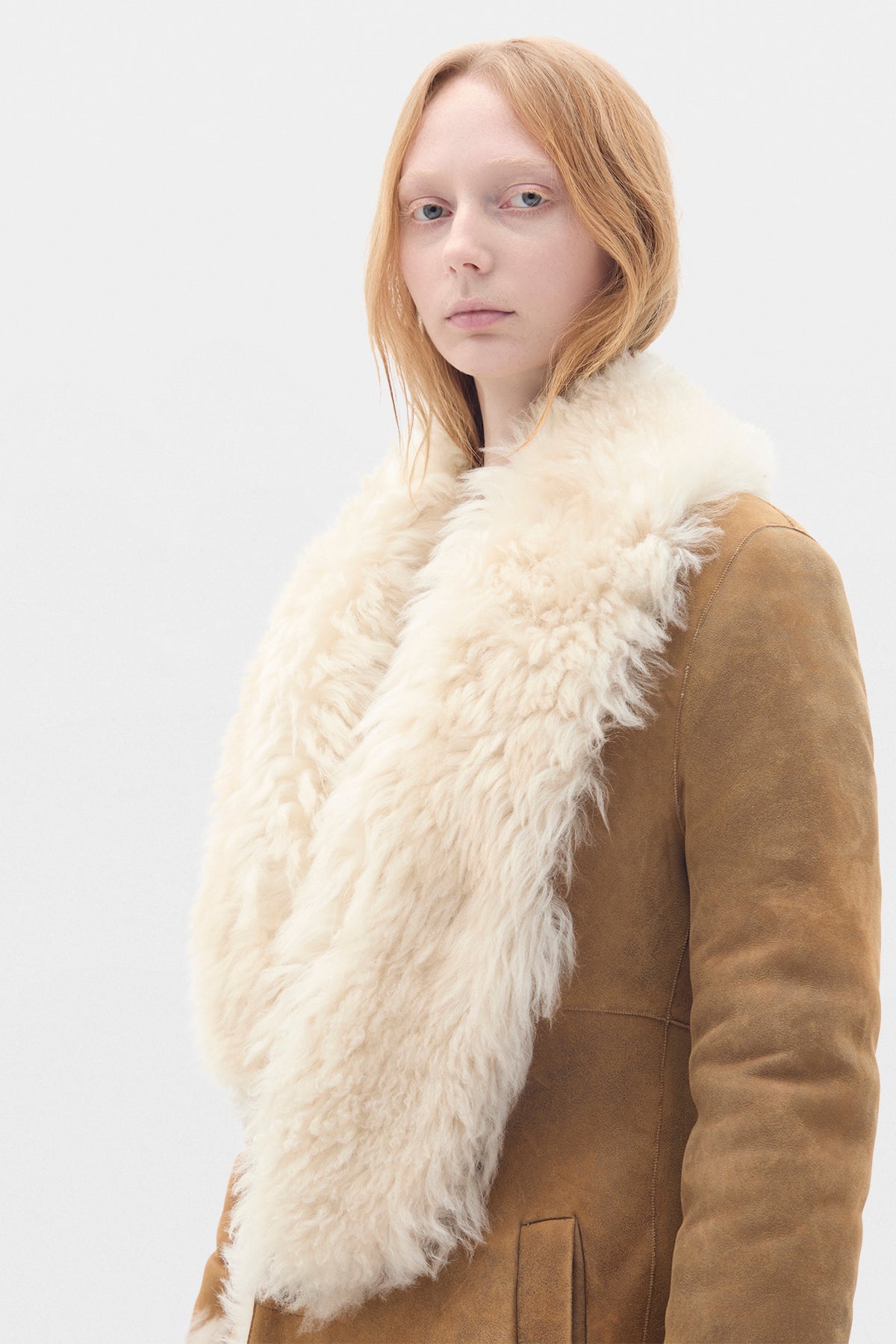 Zille Long Fur Coat with Shawl Collar