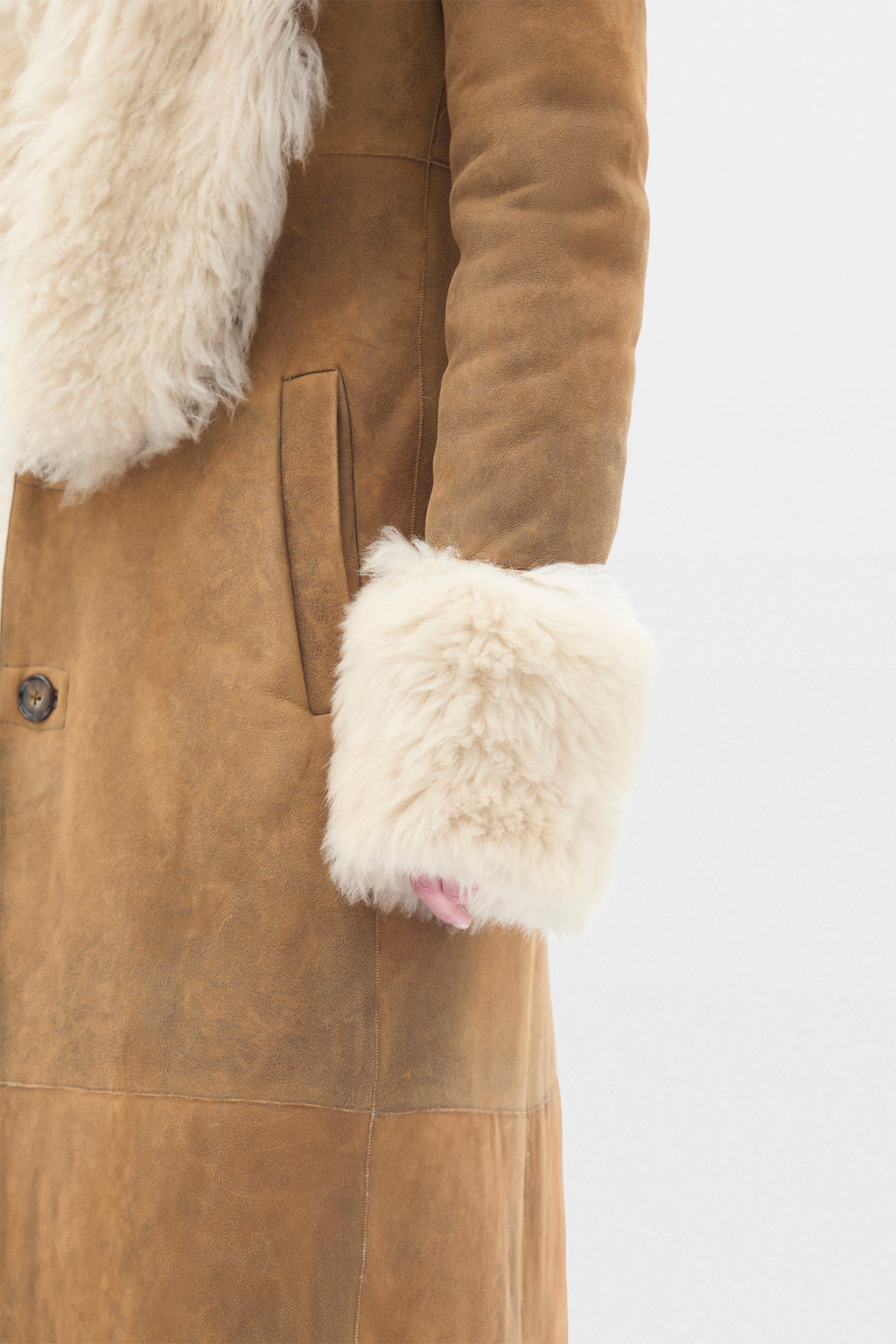 Zille Long Fur Coat with Shawl Collar