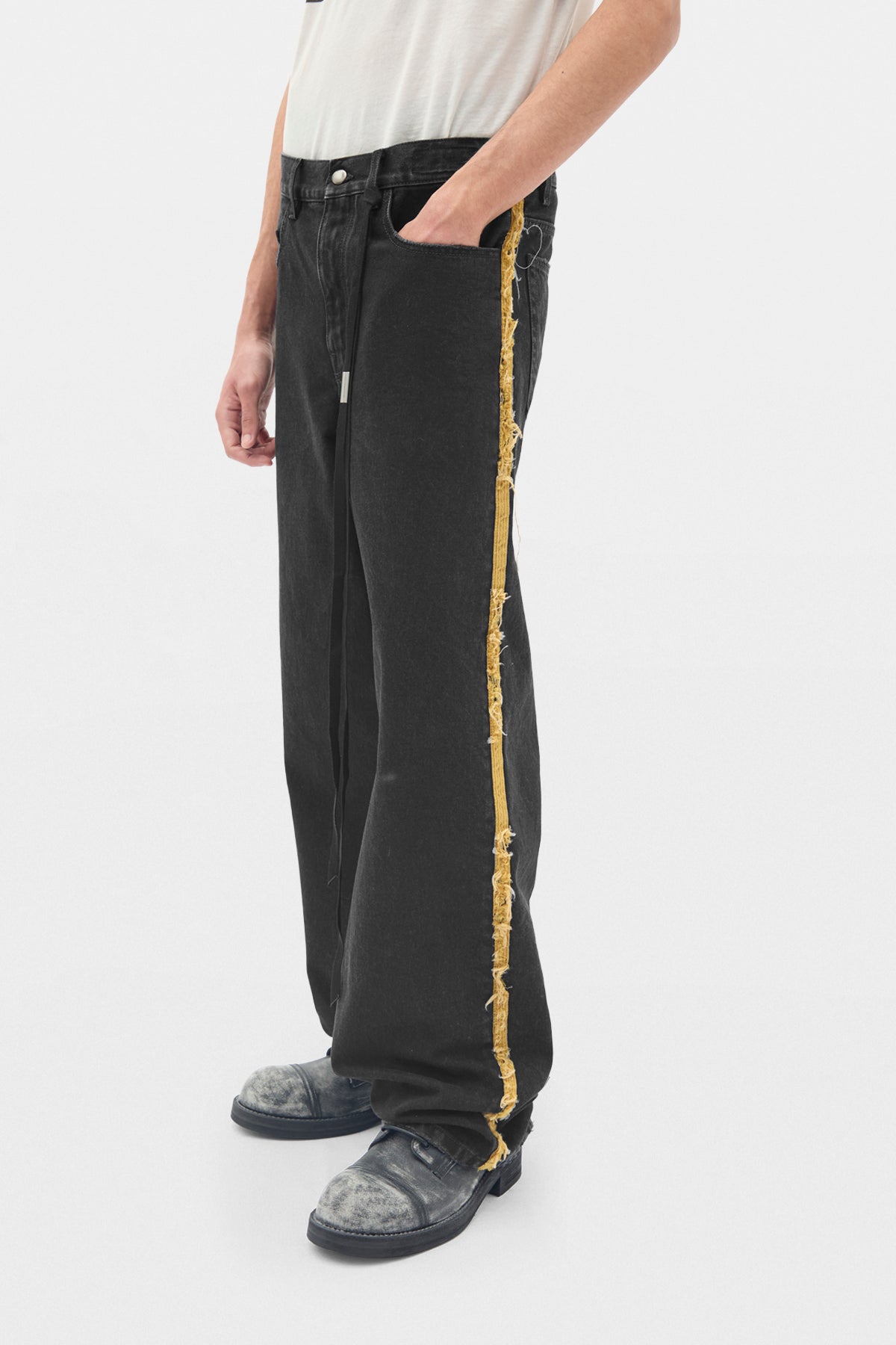 Hanno 5 Taschen gerade geschnittene lockere Hosen mit Seitenstreifen 