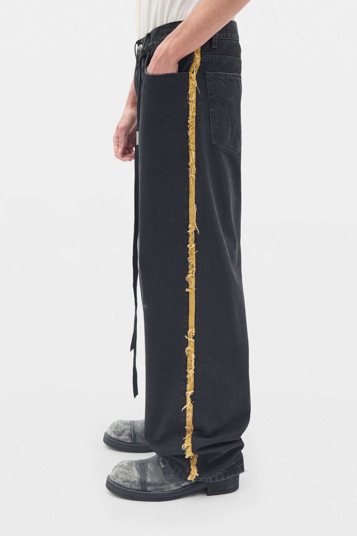 Hanno 5 Taschen gerade geschnittene lockere Hosen mit Seitenstreifen 