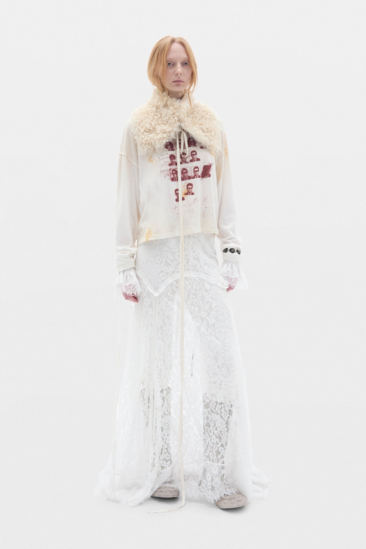 Helina X-Long Flared Panel Skirt with Lace Details