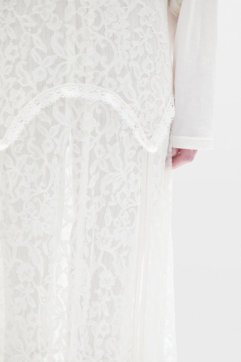 Helina X-Long Flared Panel Skirt with Lace Details