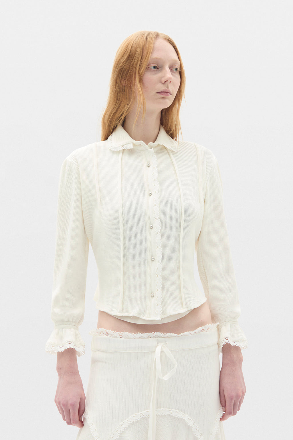 Isaka Cropped Shirt With Lace Details