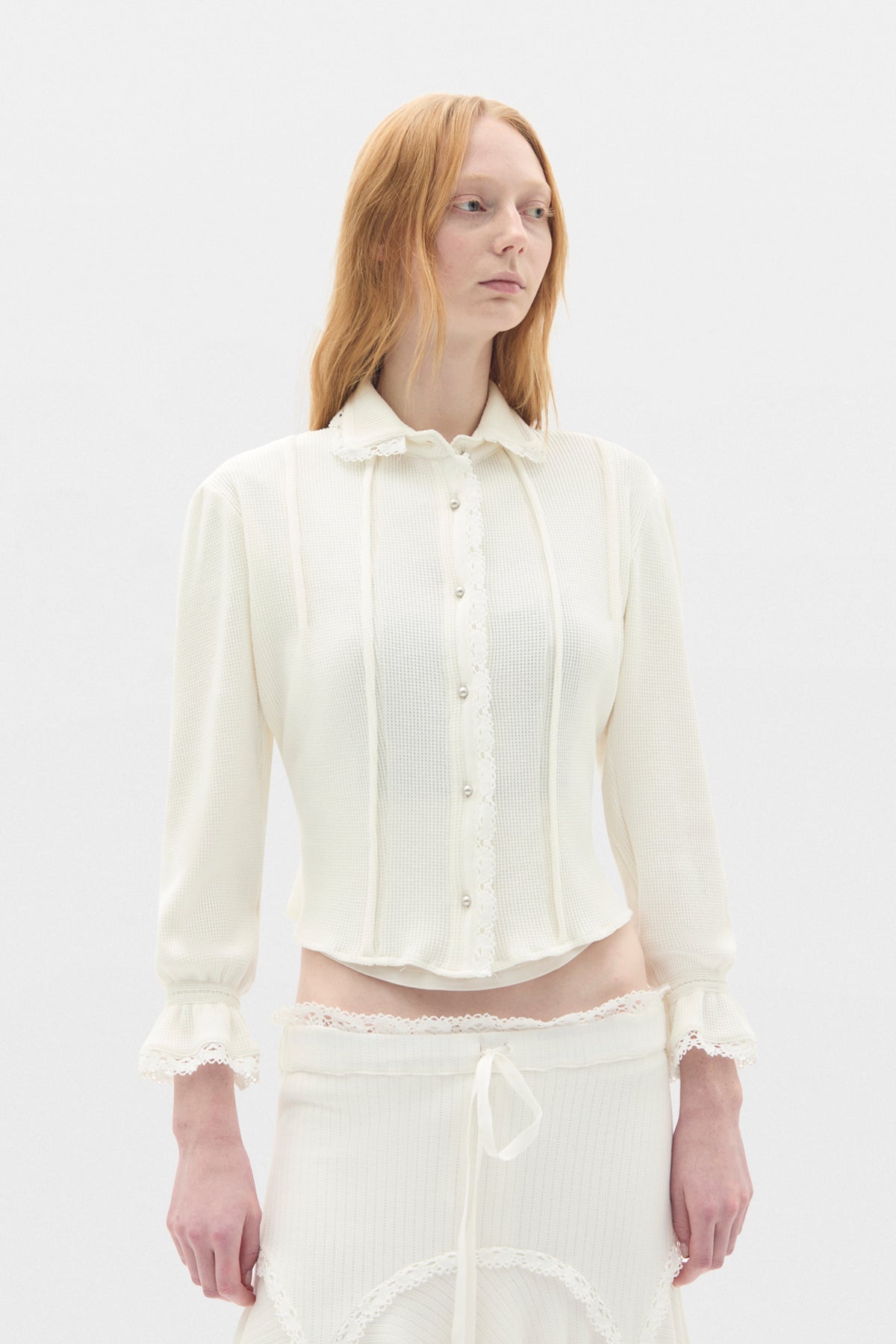 Isaka Cropped Shirt With Lace Details