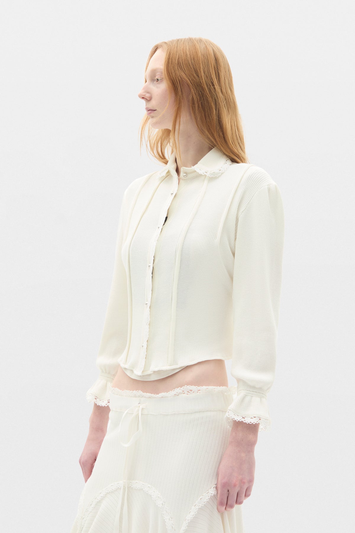 Isaka Cropped Shirt With Lace Details