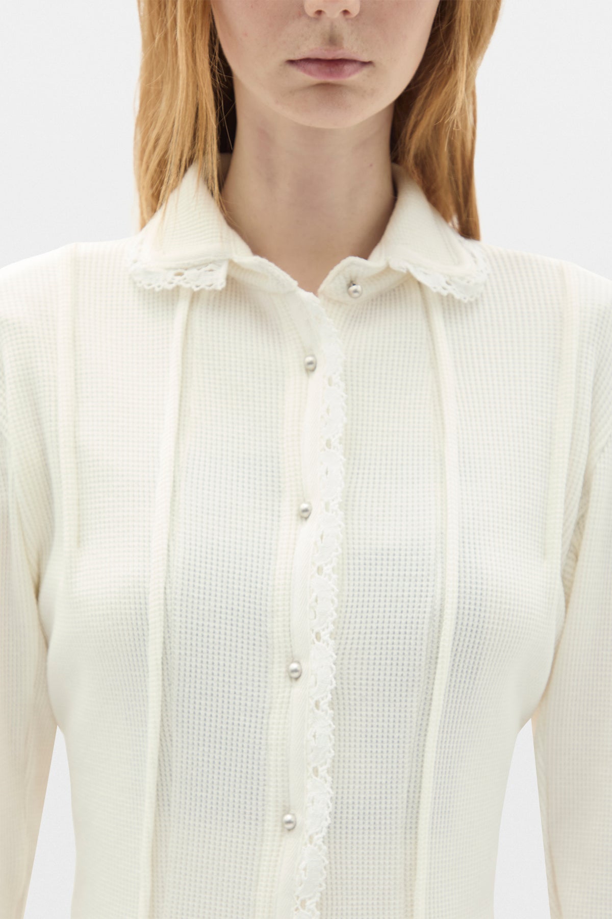 Isaka Cropped Shirt With Lace Details