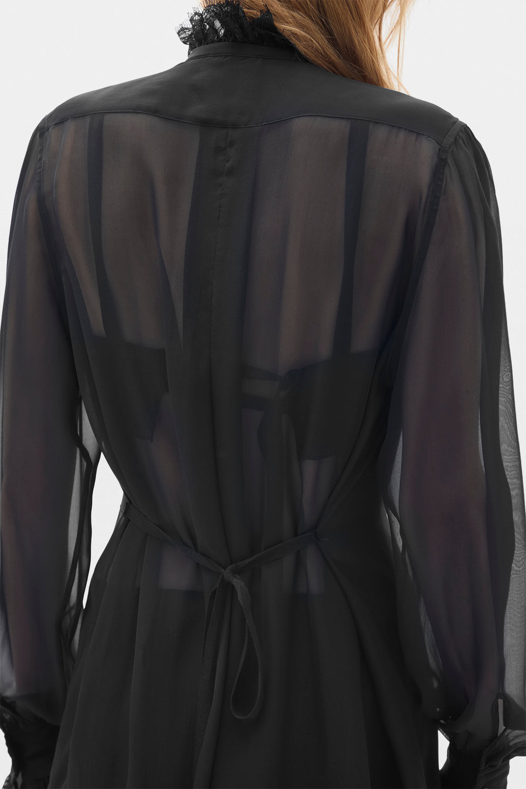 Chemise confort Barah Long avec volants en dentelle 