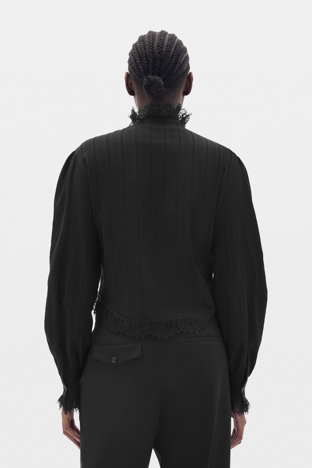 Freda corto Camicia con Volant in Pizzo 