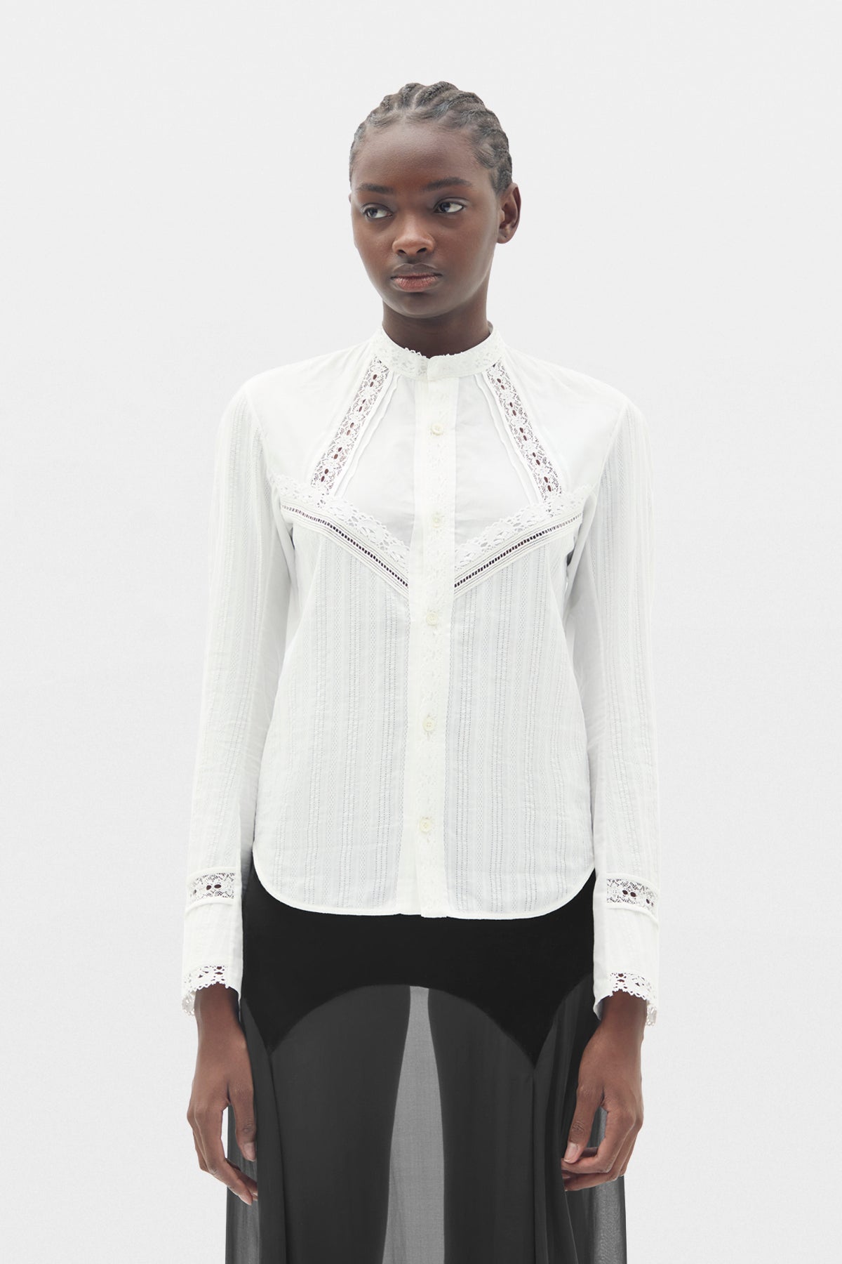 Camicia Slim Fit Storma con Pizzo 