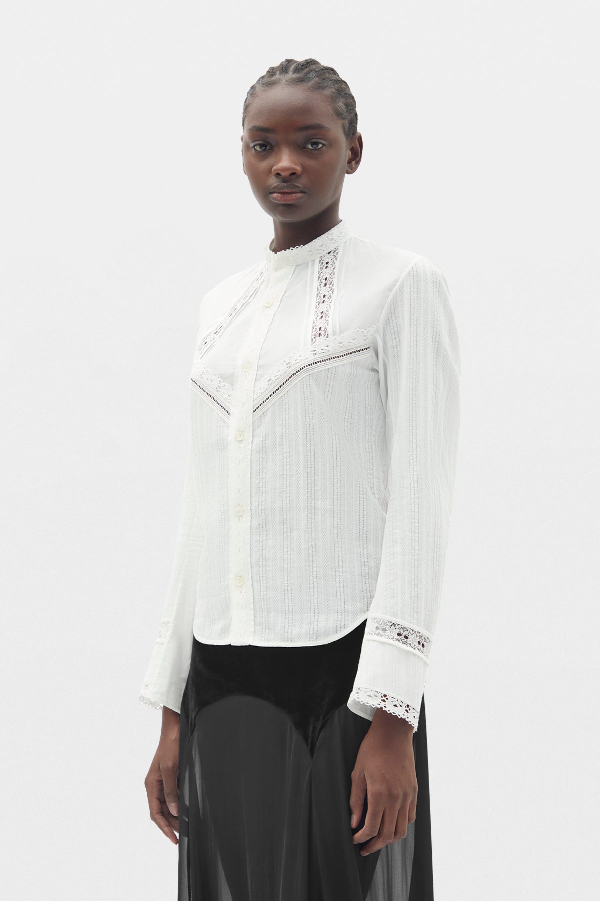 Camicia Slim Fit Storma con Pizzo 