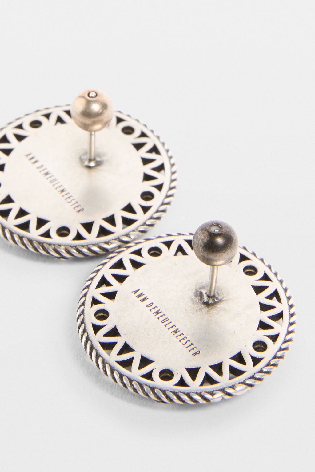 Aimy Black Grained Cabochon Earrings