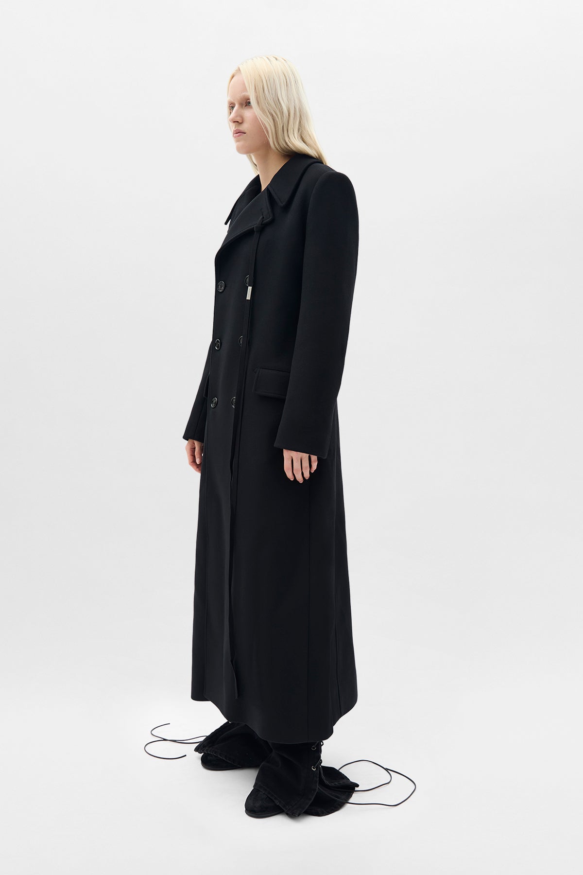 Agniet Long Fitted Double Breasted Coat