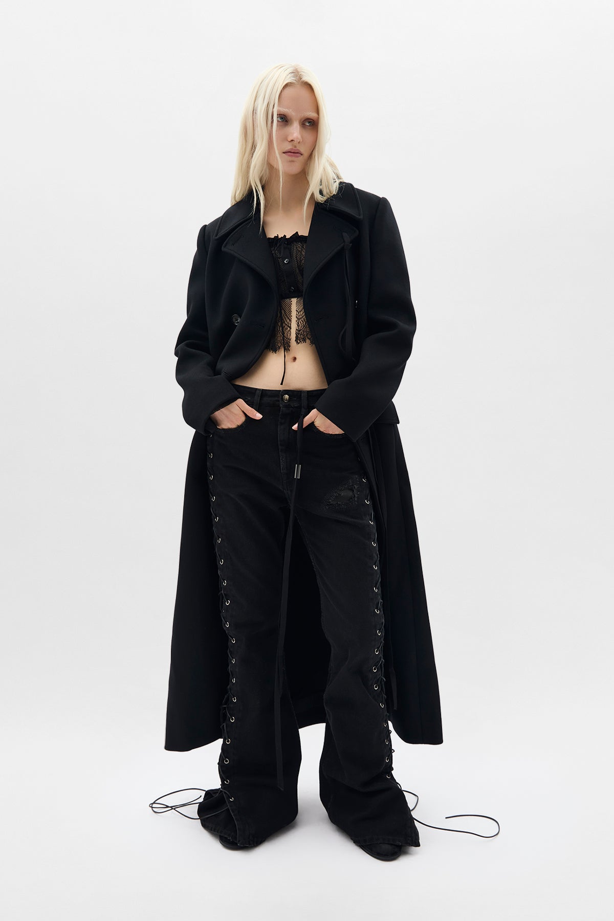 Agniet Long Fitted Double Breasted Coat