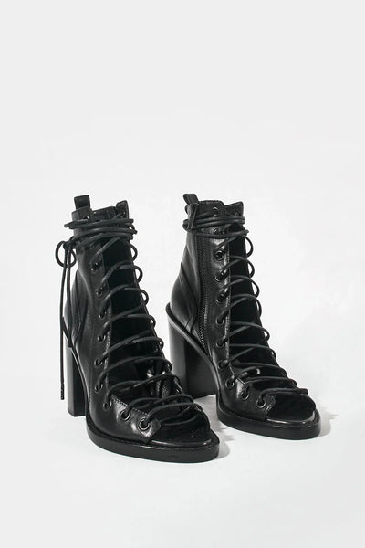 ANNDEMEULEMEESTER
 アンドゥムルメステール 希少ストール Pre-owned] ANN DEMEULEMEESTER Side Zip Side Gore Boots 2002