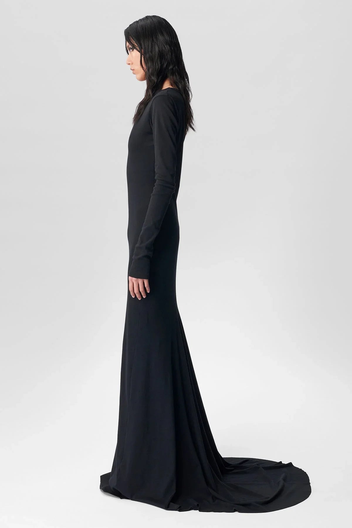 Jesse Long Sleeve X-Long Flared Dress Ann Demeulemeester Jesse Long Sleeve X-Long Flared Dress Ann Demeulemeester