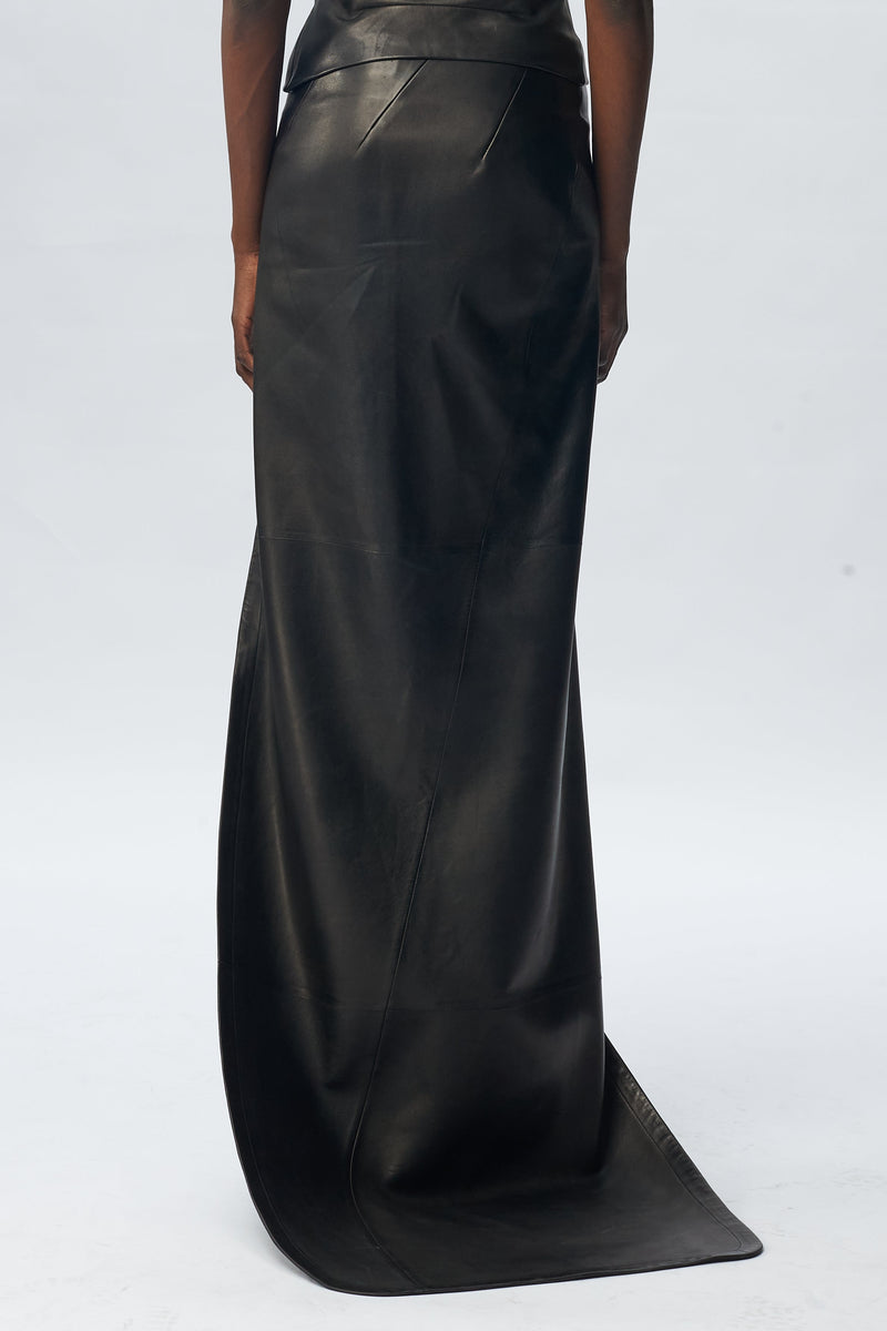 Janita X-Long Asymmetric Skirt With Deep Slit