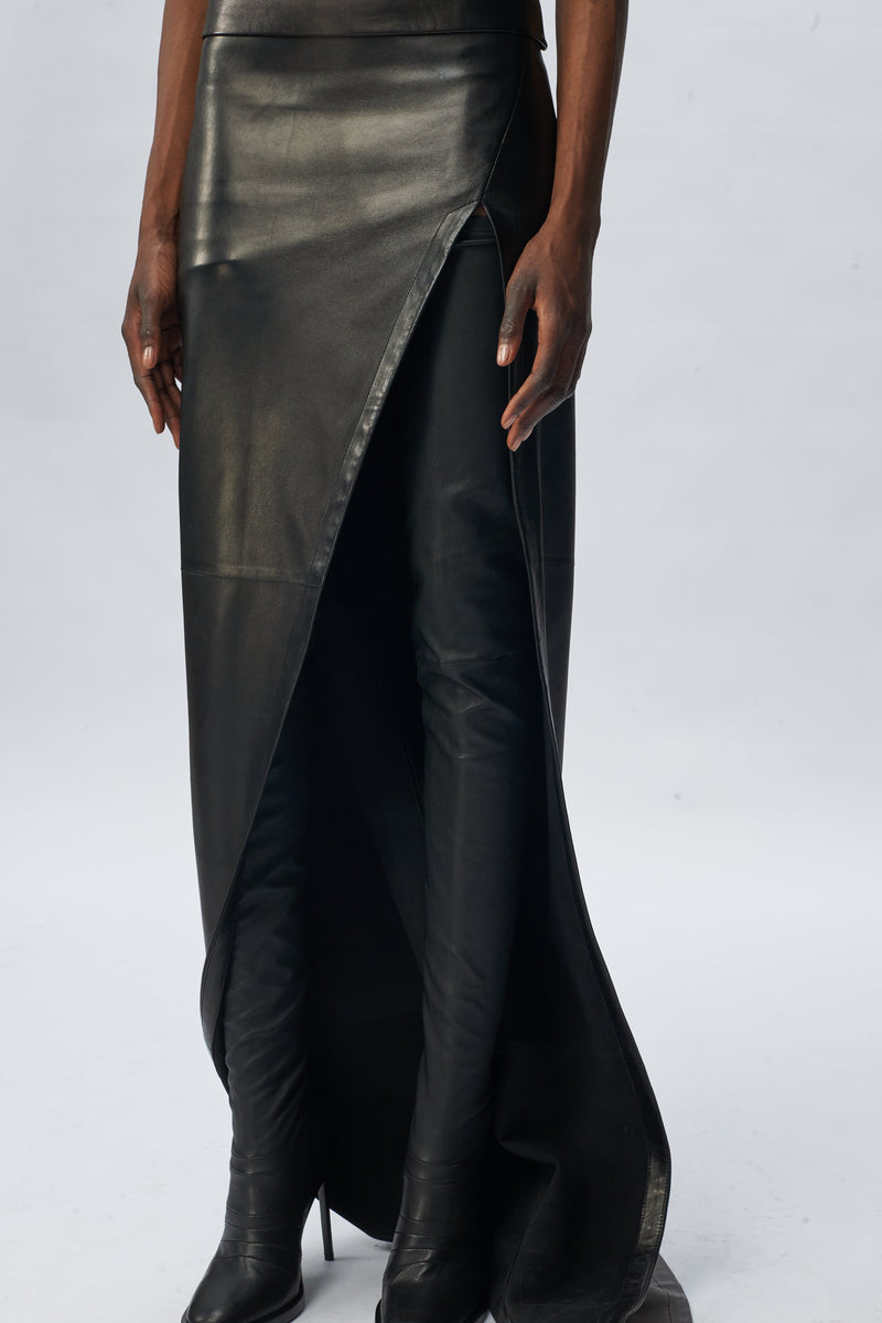 Janita X-Long Asymmetric Skirt With Deep Slit